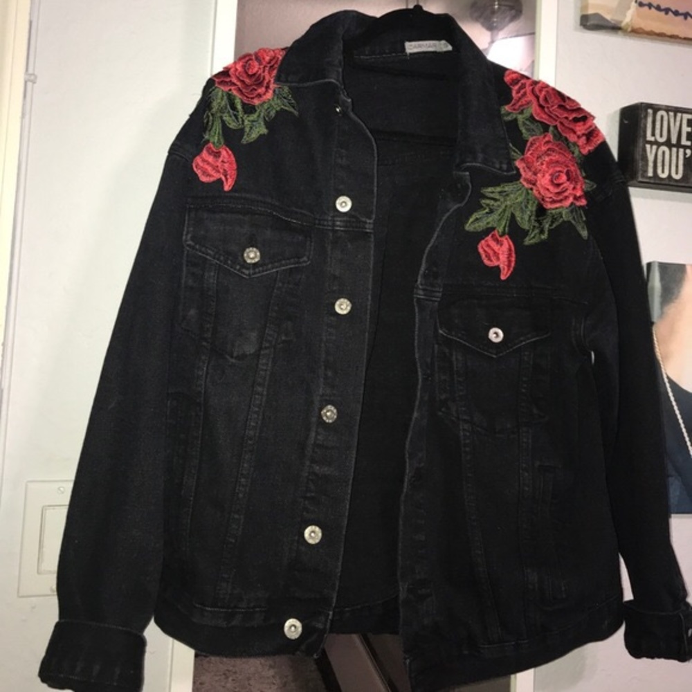 LF CARMAR FLORAL DENIM JACKET